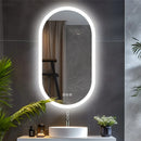 Axyaa Oval LED Bathroom Mirror Smart Dimmable 3 Colors Anti-Fog IP65 Large Mirror