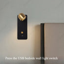 Axyaa LED Reading Wall Lamp with USB Charging Port, Adjustable Angle for Bedroom Bedside Lighting