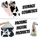Axyaa Self-Adhesive Cloth Makeup Bag: Portable, Lay Flat & Multi-functional