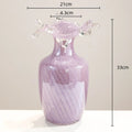 Axyaa Purple Wavy Glass Vase for Flower Arrangement and Home Decor