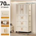 Axyaa 70cm Foldable Storage Cabinet with Wheels for Bedroom/Living Room/Study