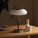 Axyaa White Glass Desk Lamp for Bedroom