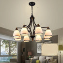 Axyaa European Oil Rubbed Bronze Chandelier with Glass Shades for Living Room & Kitchen