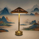 Axyaa Rattan LED Table Lamp: Rechargeable, Unique Design, Cordless, Night Light
