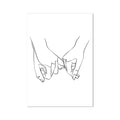 Axyaa Cat Print Hand in Hand Wall Art Canvas Painting Black White Poster Home Decor