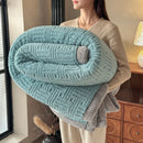 Axyaa Plush Coral Fleece Blanket: Soft, Luxe Striped Throw for Sofa, Bed, Office Nap
