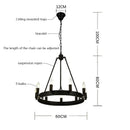 Axyaa Iron Candle Chandelier: Scandinavian Loft American Industrial Style for Bar Coffee Shop