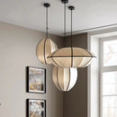 Axyaa Nordic Fabric Lantern LED Chandelier Pendant Light for Home Decor