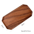 Axyaa Acacia Wood Rectangular Tray for Hotels & Restaurants, Octagonal Design