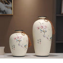 Axyaa Chinese Style Sofa Set with Vases - High-End Décor for Living Room & Dining Area