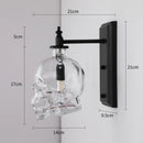 Axyaa Retro Loft Skull Bones Wall Lamp, Clear Glass Bottle Sconces Industrial Home Decor