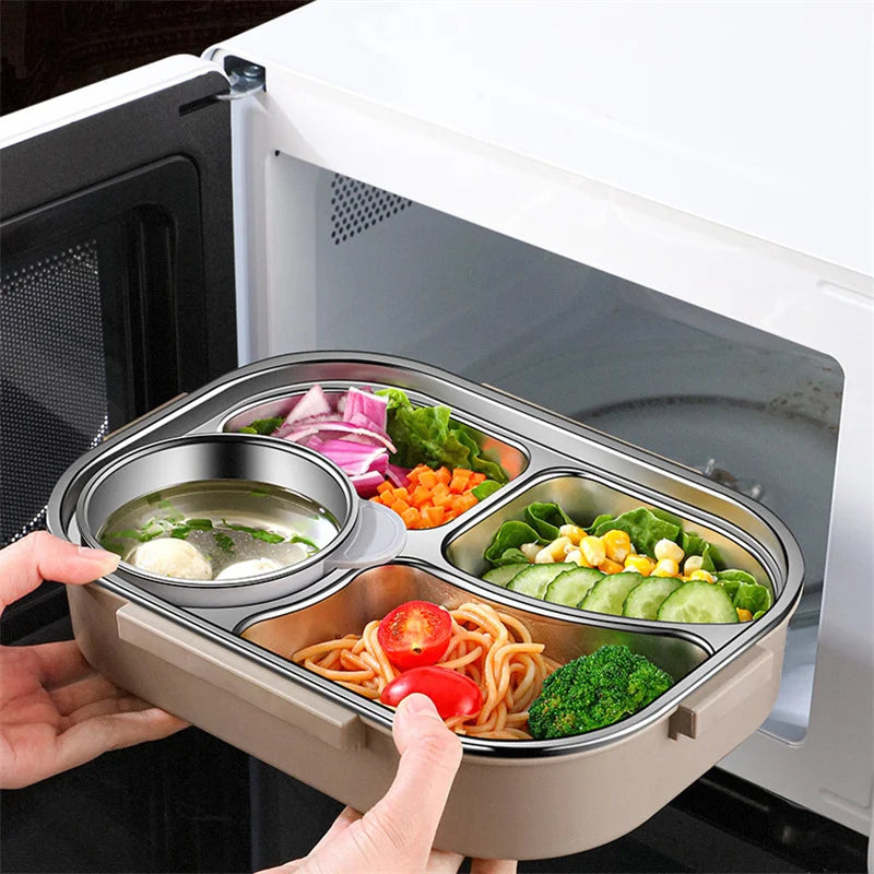Axyaa Stainless Steel Insulated Lunch Box Set with Bag