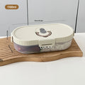 Axyaa Oval Lunch Box Set with Foldable Utensils - Leak-proof Container for Students & Kids