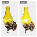Axyaa Vintage Chinese Style Wall Glass Light with Crack Lampshade for Bar Loft Bedroom