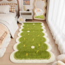 Axyaa Checkerboard Carpets: Fluffy Irregular Soft Rug for Bedroom & Living Room