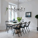 Axyaa 6-Light Black Wrought Iron Chandelier for Kitchen Island and Dining Area