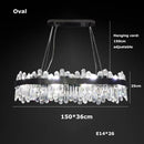 Axyaa Gold Black Crystal Chandelier Hanging Lamp for Elegant Indoor Lighting