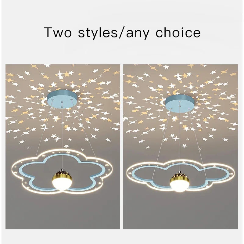 Axyaa Starry Cloud Flower Chandelier for Kids' Bedroom Décor