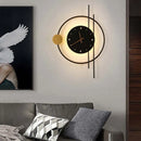 Axyaa Scandinavian Clock Wall Lamp LED Lighting for Living Room Bedroom Decor