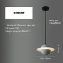 Axyaa Moon Planet Design Cement Pendant Light with G9 LED for Modern Dining Room