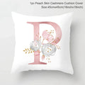 Axyaa Pink Letterwork Cushion Cover 45*45cm, Wedding Party Decor, Elegant Wedding Pillow