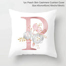Axyaa Pink Letterwork Cushion Cover 45*45cm, Wedding Party Decor, Elegant Wedding Pillow