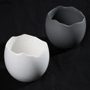 Axya Ceramic Egg Shell Dessert Bowl Set - Solid Color Tableware for Snacks & Soup