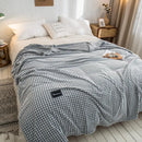 Axyaa Gray Coral Fleece Plaid Blanket: Soft & Warm Single/Queen/King Bedspread