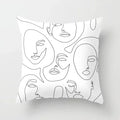 Axyaa Abstract Art Couple Portrait Pillow Cover 45X45CM