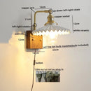 Axyaa Walnut Ceramic LED Wall Lamp with Pull Chain Switch