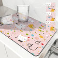 Axyaa Watercolor Polka Kitchen Drying Mat - Quick Dry Dish Draining Pad