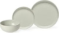 Axyaa Pacifica Collection Stoneware 12-Piece Place Setting, Salt White, Service for 4