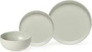 Axyaa Pacifica Collection Stoneware 12-Piece Place Setting, Salt White, Service for 4