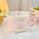 Axyaa Stainless Steel Ramen Bowl with Lid - Large Kawaii Kitchen Tableware