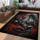 Dragon Rose Pattern Rug Non-slip Mat for Bedroom Living Room by Axyaa.