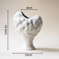 Axyaa Ceramic Vase: Aesthetic Irregular Shape Floral Desk Decoration