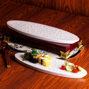 Axyaa Meteorite Pearl Oval Plate for Dessert Snack Molecular Cuisine Art