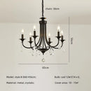 Axyaa Black Metal Crystal Chandelier Living Room LED Lamparas Home Lighting