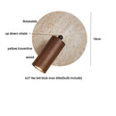 Axyaa Wabi Sabi LED Wall Lamp Sconce Pull Chain Switch Wood Rotate Mirror Light