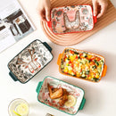Axya Forest Animals Ceramic Baking Pan with Handle and Salad Bowl