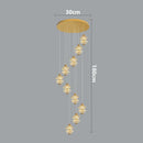 Axyaa Crystal LED Pendant Chandelier for Home Dining Living Room Decor