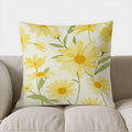Yellow Daisy Pattern Cushion Cover by Axyaa - Perfect for Sofa, Bedroom, Car