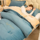 Axyaa Winter Milk Fleece Quilt - Thick Embroidered Cotton Quilt Core
