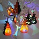 Axyaa LED Pumpkin Skull Lantern: Scary Halloween Night Light for Haunted House