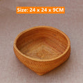 Rattan Basket Snack Bread Fruit Tray by Axyaa
