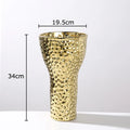 Axyaa Gold Ceramic Vase Hammer Pattern Room Aesthetic Decor