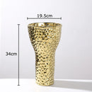 Axyaa Gold Ceramic Vase Hammer Pattern Room Aesthetic Decor