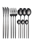 Axyaa 12pc Stainless Steel Cutlery Set - Knife, Fork, Spoon