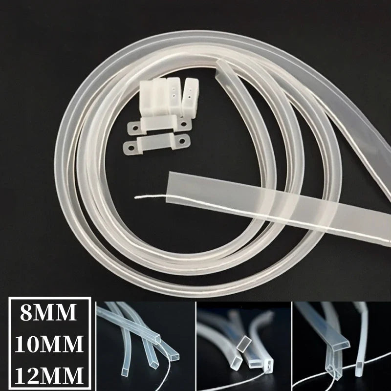Axyaa Transparent LED Silicone Tube Waterproof Strip Light Channel Diffuser Hose Cover
