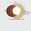 Axyaa LED Wall Light White Glass Wood Yellow Travertine Japan Style